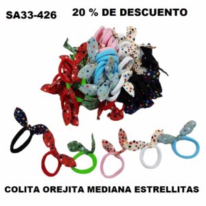 SA33-426 COLITA OREJAS CHICA ESTRELLAS 20% DE DESCUENTO
