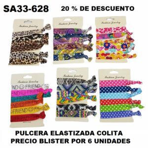 SA33-628 COLITA PULSERA SET POR SEIS UNIDADES