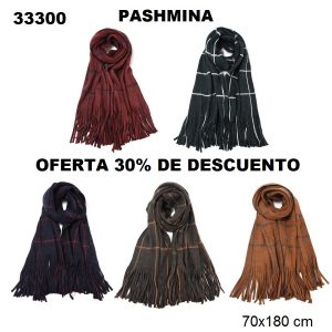 33300 Ruana lineas a contratono 70x180 cm