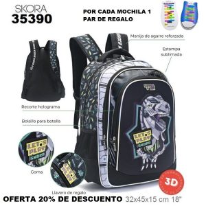 35390 Mochila Lest Play Dino trucs con llavero