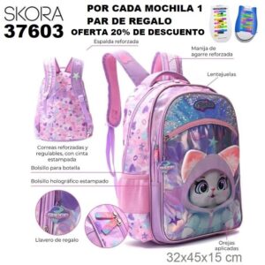 37603 Mochila Pets kitten con llavero