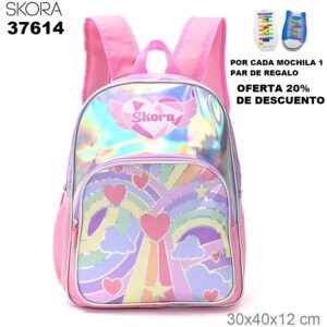 37614 Mochila Alma rainbow hearts con llavero