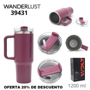 39431 Vaso termico Wanderlust con bombilla 1200ml UVA