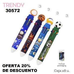 30572 Set Lapicera multicolor Trendy