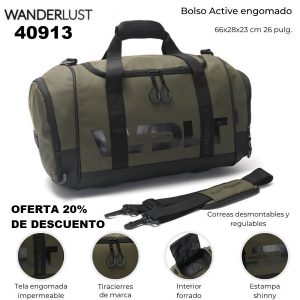 40913 Bolso Active engomado 66x28x23 cm 26 pulg.