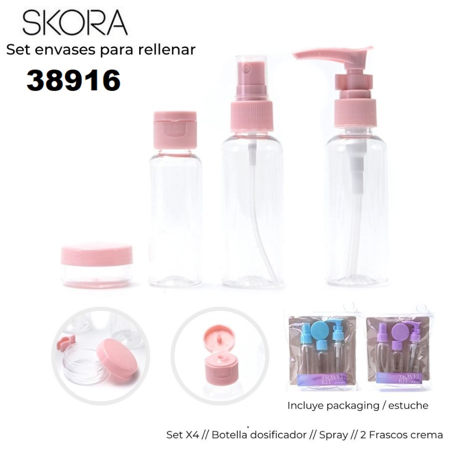 38916 set envases para rellenar x 4u