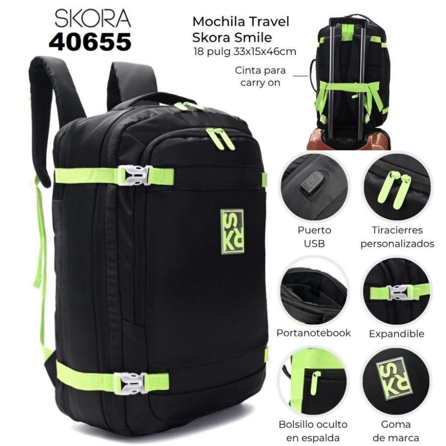40655 Mochila Travel Skora