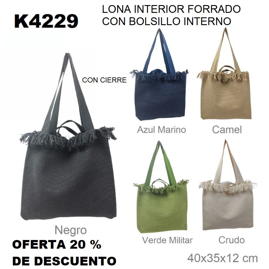 K4229 BOLSO CANASTO ALGODÓN