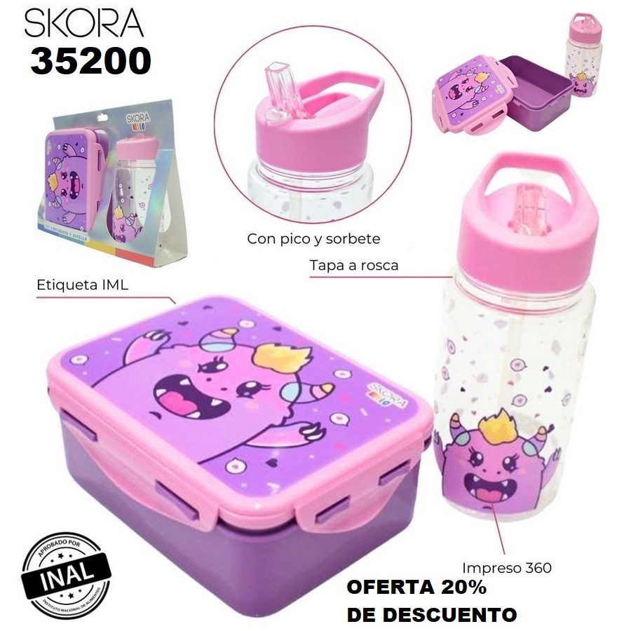 35200 Set contenedor + botella x2u