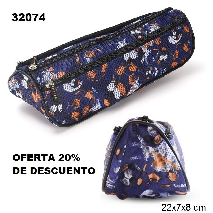 32074 Cartuchera tres cierres Klub Mode estampa Soccer