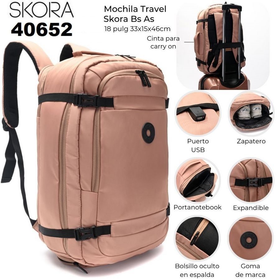 40652 MOCHILA TRAVEL SKORA 18''