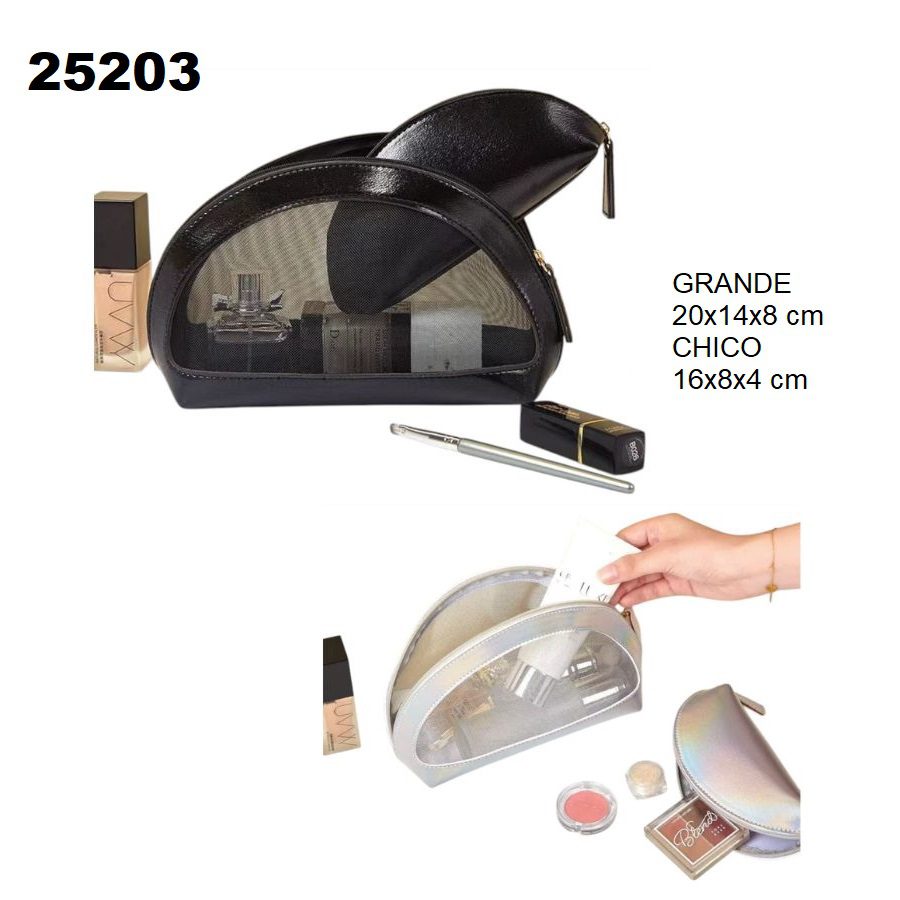 25203 Porta cosmético doble pu cristal
