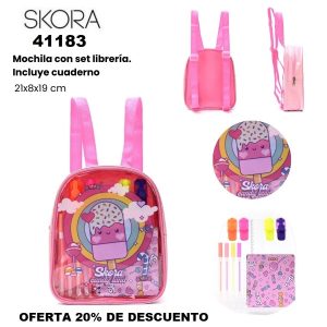 41183 Mochila con Set librería incluye cuaderno Heladito