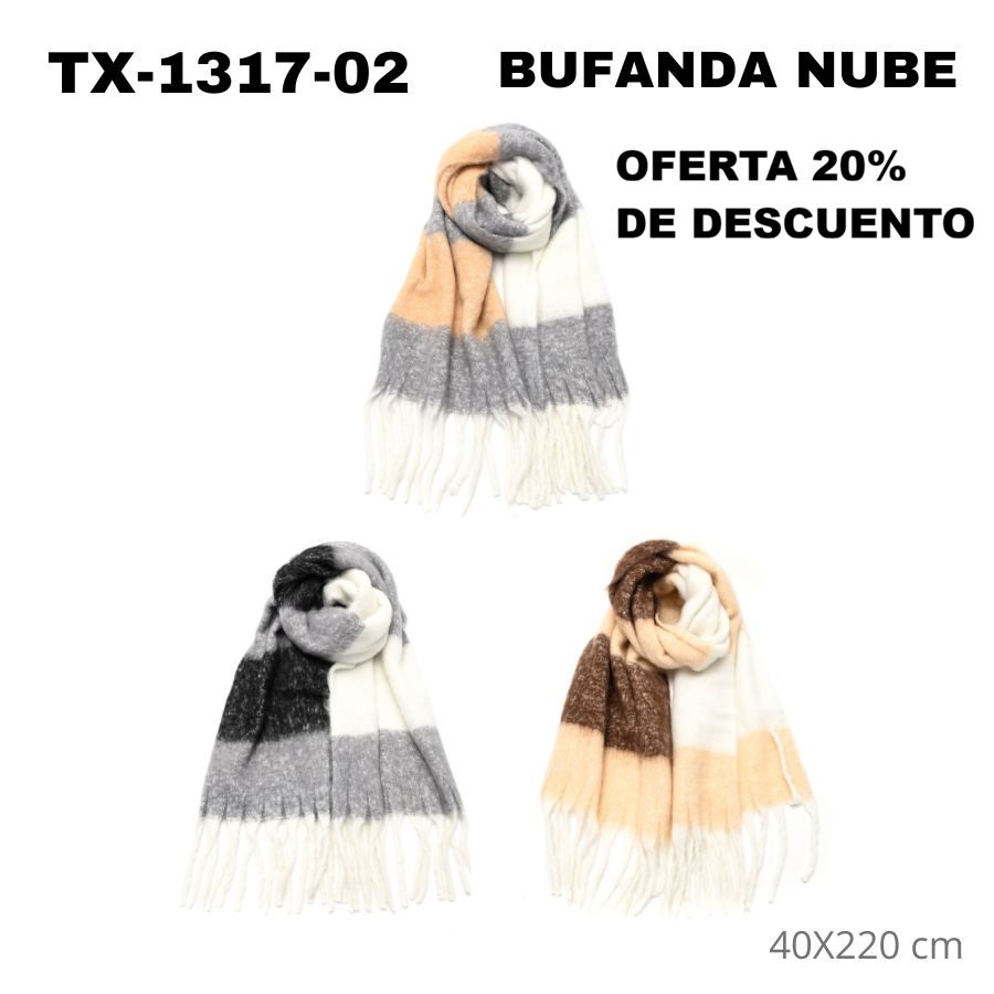 TX-1317-02 PASHMINA LANILLA 40x200 cm