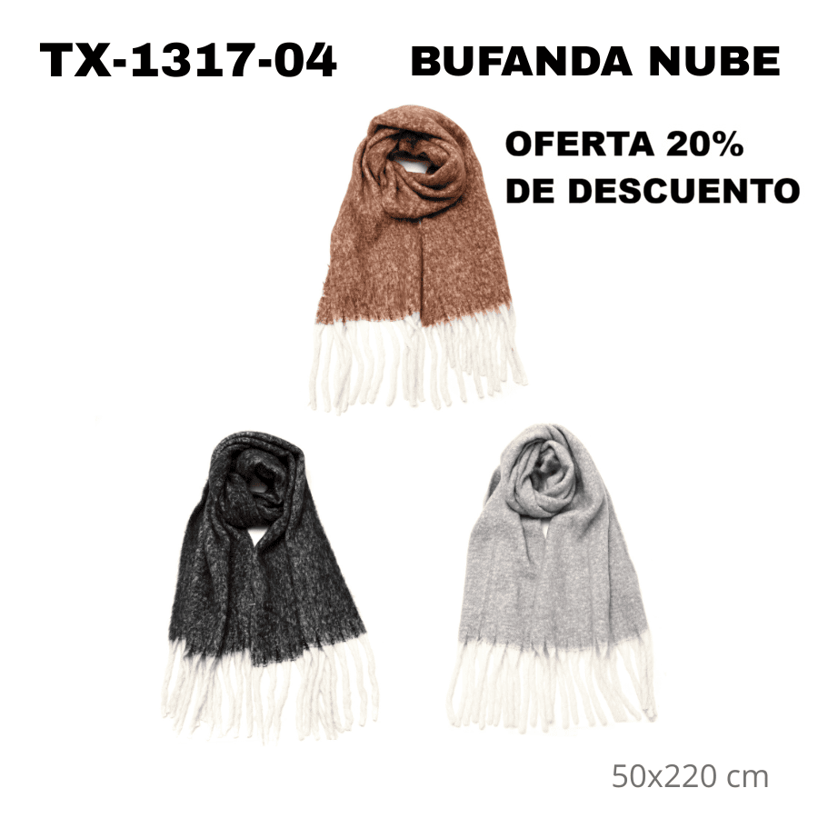 TX-1317-04 BUFANDA NUBE 50x220 cm