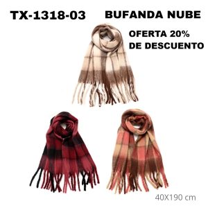 TX-1318-03 BUFANDA NUBE 40x190 cm