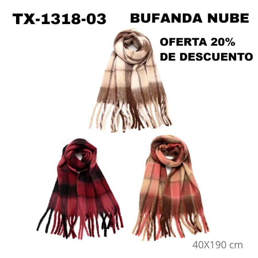 TX-1318-03 BUFANDA NUBE 40x190 cm