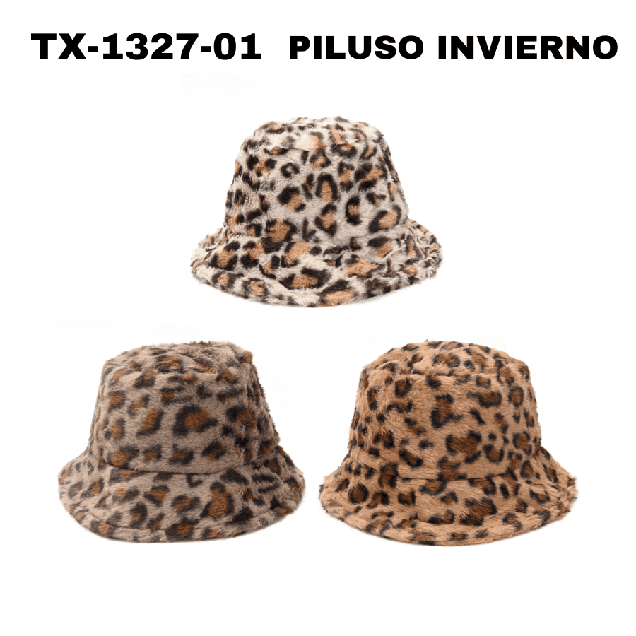 TX-1327-01 Gorro piluso invierno Animal Print