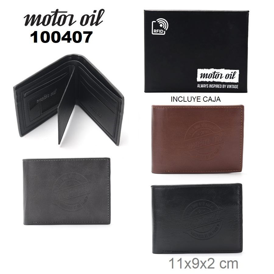 100407 Billetera Motor Oil PROTECCION RFID