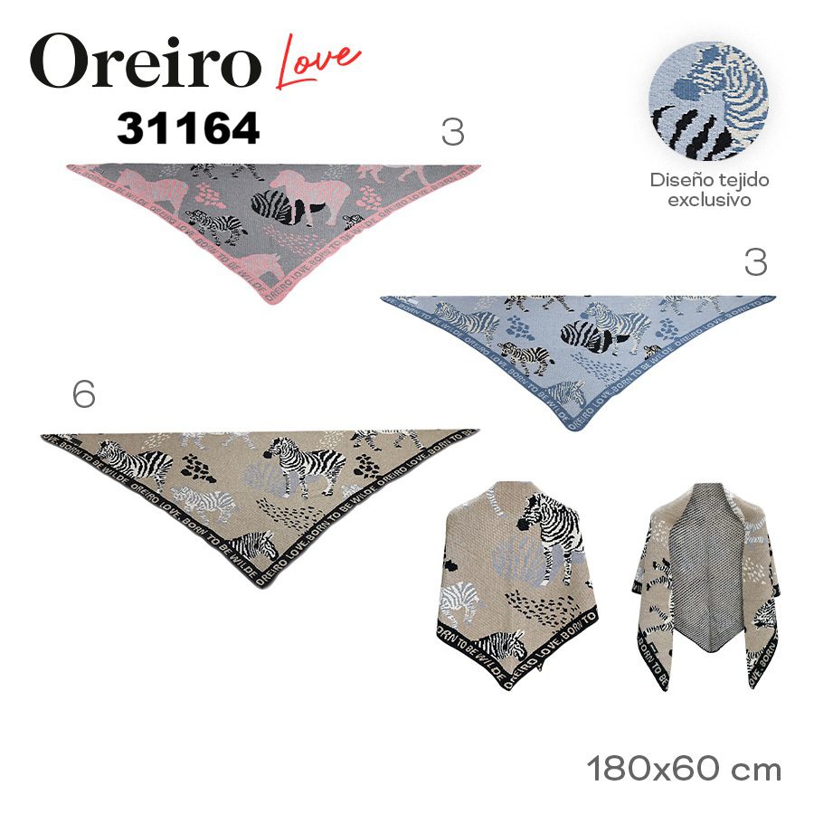 31164 Bufanda Triangular Oreiro Love