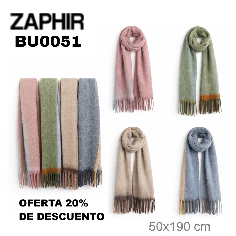BU0051Z Bufanda nube rayas