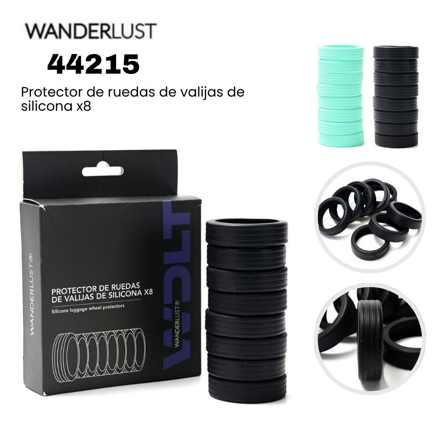 44215 Protector de ruedas de valijas de silicona Wanderlust