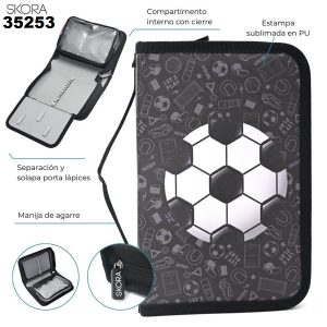 35253 Cartuchera canopla desplegable Lets Play Sports futbol