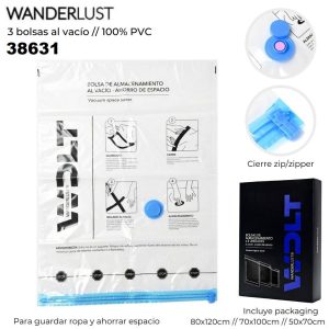 38631 Bolsa al Vacio para Guardar Ropa Set de 3 pcs