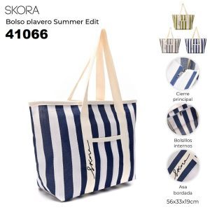 41066 Bolso playero Summer Edit pvc rayado