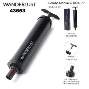 43653 Bomba manual con adaptador apto para bolsa y mochila al vacío