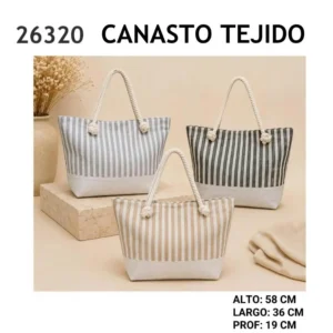 26320 BOLSO LONA RAYADO SOGA PLAYA