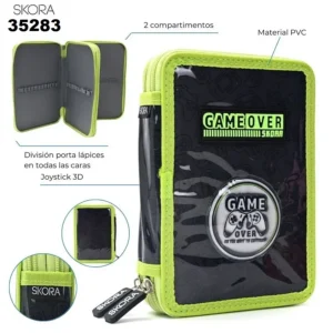 35283 Cartuchera canopla dos pisos Lets Play Gamer game over