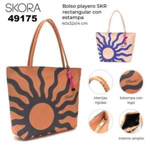 49175 Bolso playero SKR con estampa y llavero