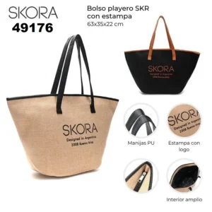 49176 Bolso playero SKR con estampa